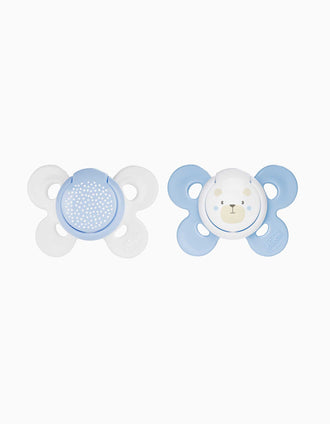 Lot de 2 Sucettes en Silicone Physio Confort Chicco 2-6M, Bleu