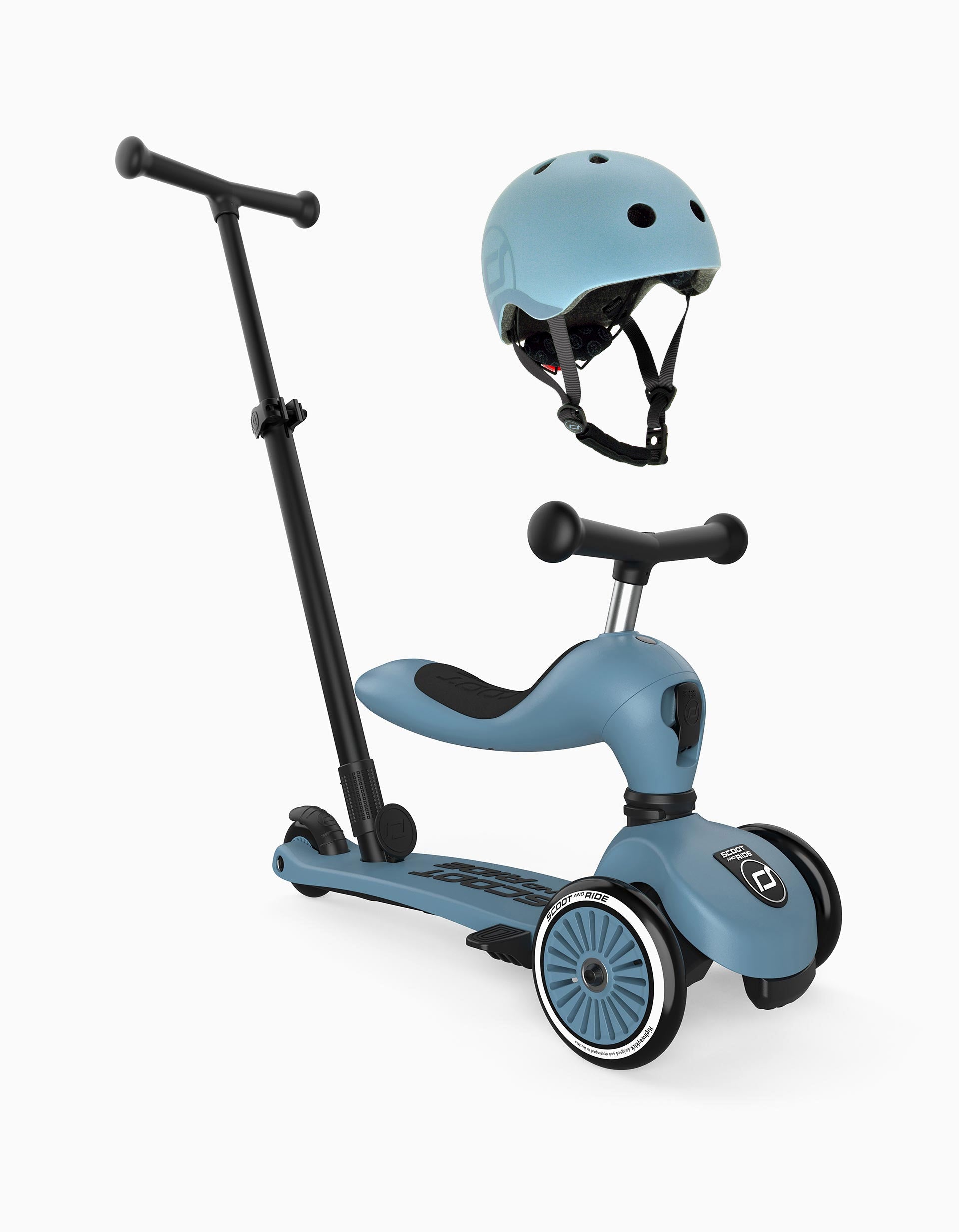 Scooter and Helmet Push&Go Set Scoot & Ride 12M+, Blue