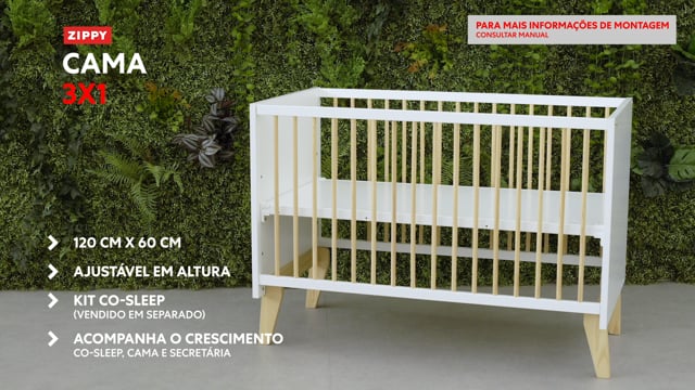 Cama 3 em 1, 120x60 cm Zy Baby