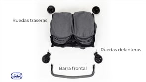 Twin Stroller Twins Henry Grey Asalvo