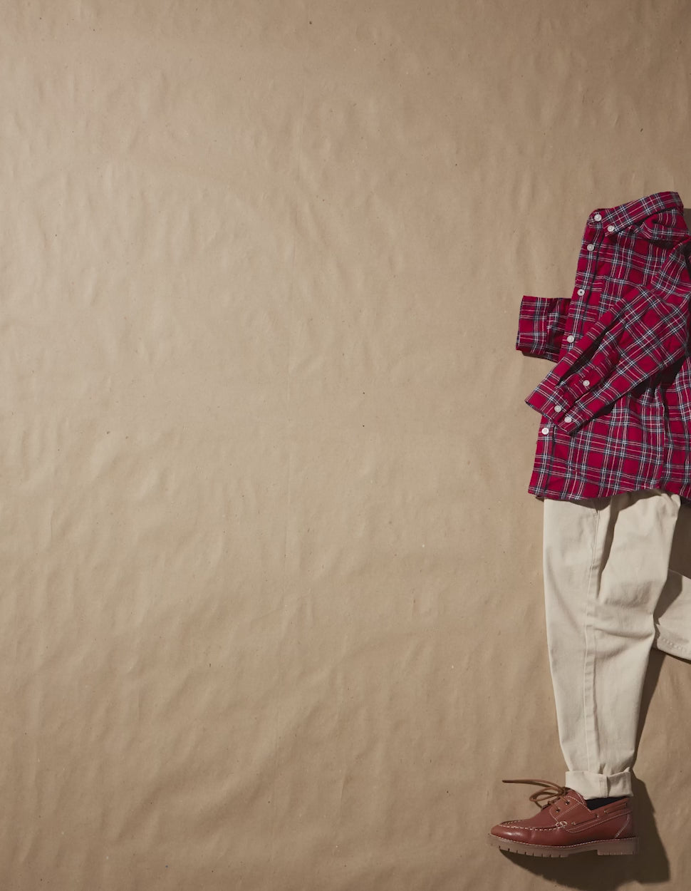 Camisa de Franela con Cuadros para Niño, Rojo