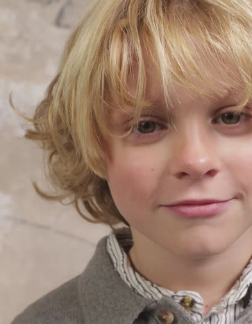 Camisola de malha com gola polo B&S para menino, cinza