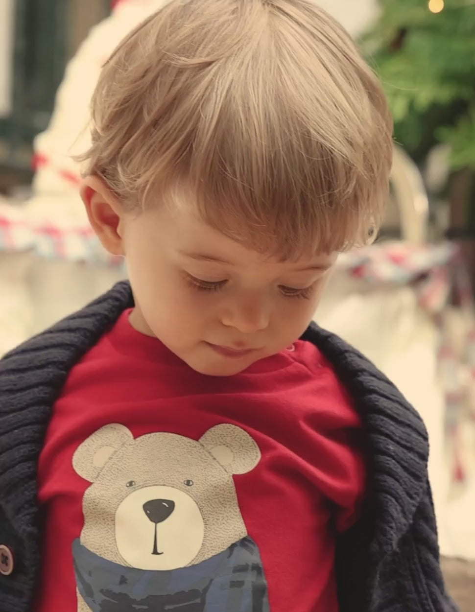 Camiseta de Algodón para Bebé Niño 'Osito', Rojo