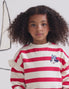 Sweat com Riscas e Folhos para Menina 'Minnie', Bege/Vermelho