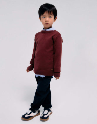 Set de camisola de malha & calças chino para menino