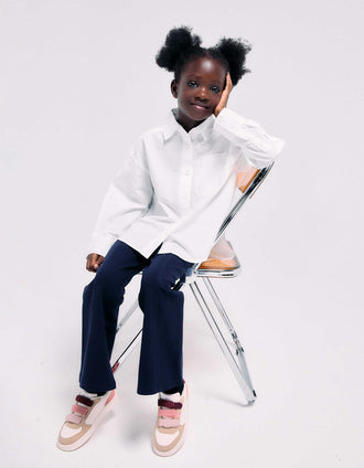 White shirt & knit leggings for girl
