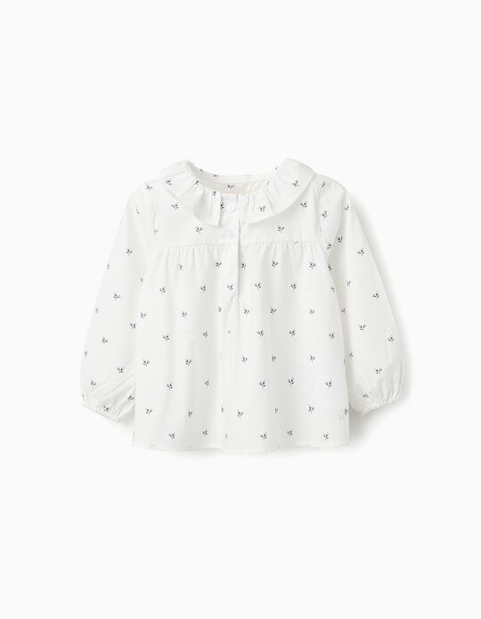 Comprar Online Blusa Floral em Algodão para Bebé Menina, Branco