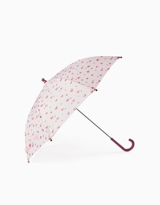 Paraguas para Bebé Niña 'Corazones', Rosa