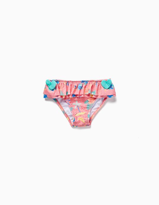 Swim Bottoms UV 80 Protection for Baby Girls 'Tropical', Coral