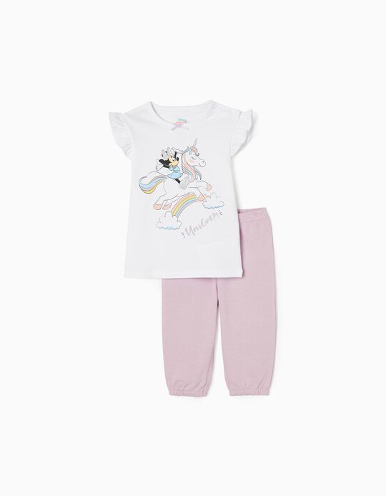 Cotton Pyjamas for Baby Girls 'Minnie & Unicorns', Lilac/White
