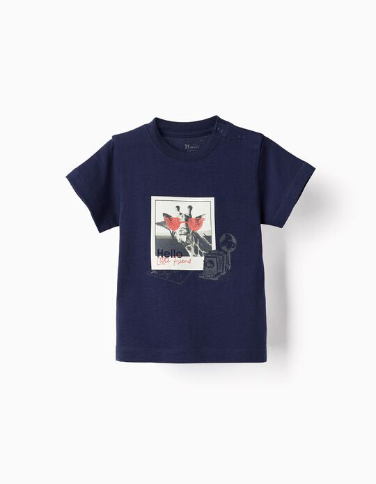 Cotton T-shirt for Baby Boys 'Hello', Dark Blue