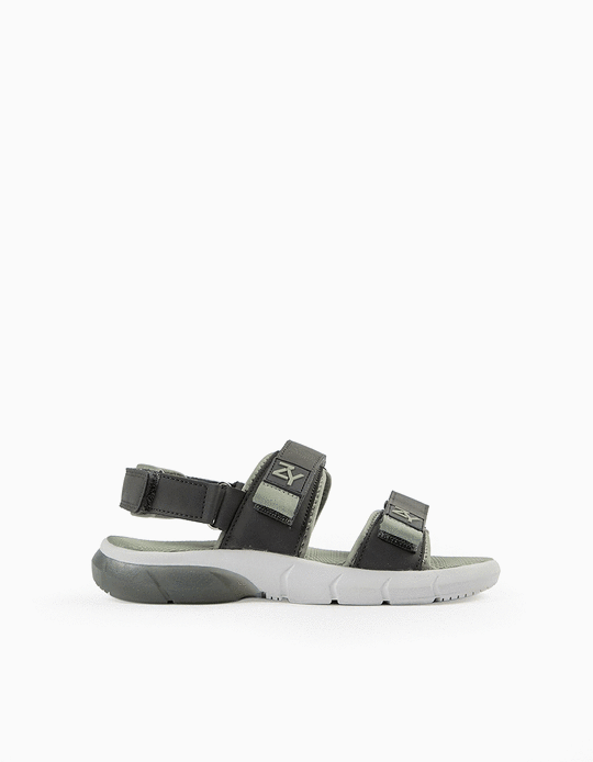 Sandálias Luminosas para Menino, Verde/Cinza Escuro