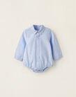 Body-Camisa de Algodón en Oxford para Recién Nacido, Azul