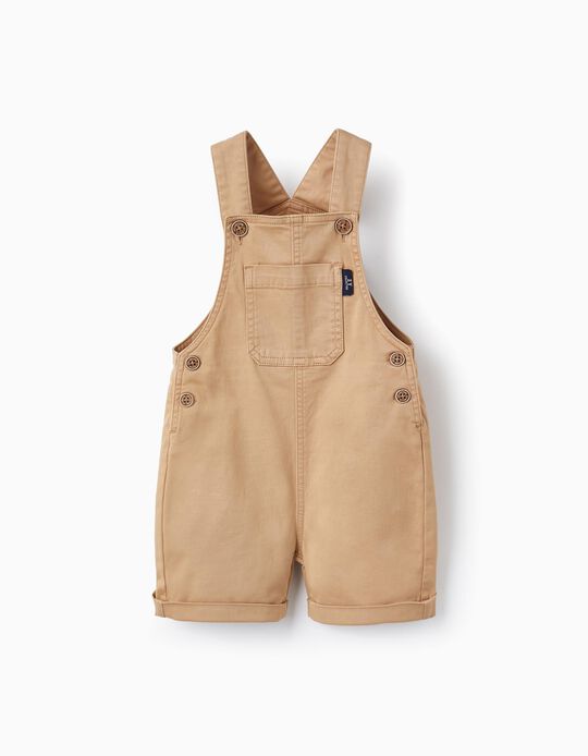Cotton Overalls for Baby Boys, Beige