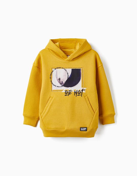 Hooded Sweatshirt for Boys '2 Skate or Not', Yellow
