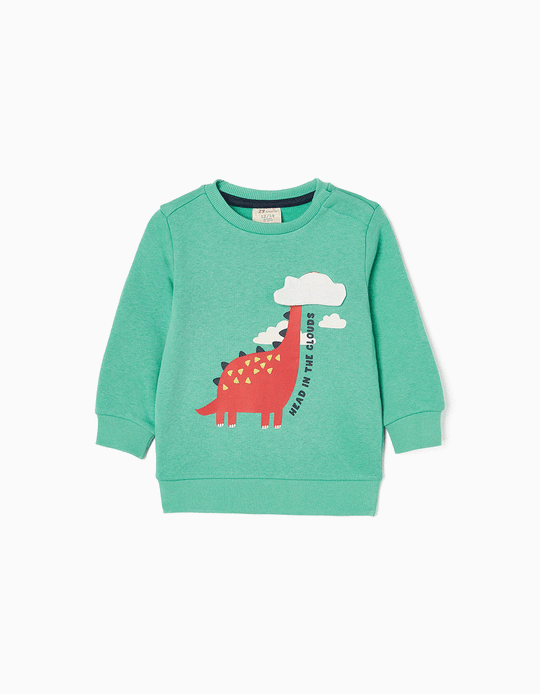 Cotton Sweatshirt for Baby Boys 'Dinosaur', Green