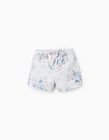 Floral Swim Shorts UPF 80 for Baby Boys 'You&Me', White