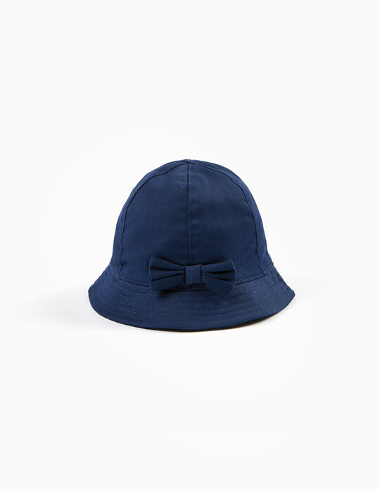 Hat with Bow for Babies and Girls, Dark Blue
