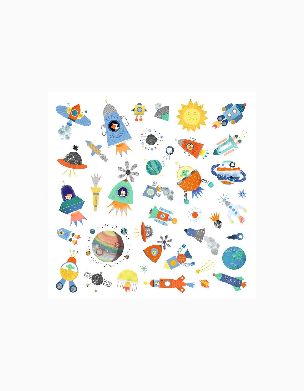 160 Space-Theme Stickers 4A+