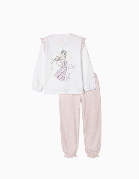 Pyjamas 100% Cotton for Girls 'Elsa', White/Lilac