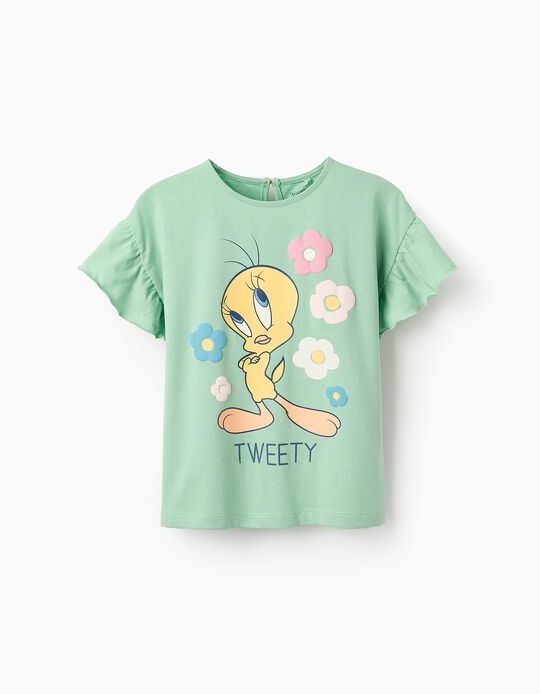 Comprar Online T-shirt de Algodão para Menina 'Tweety', Verde