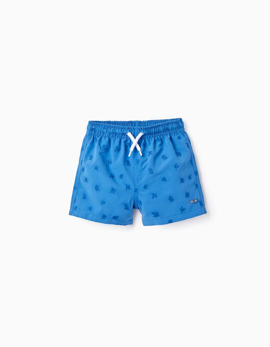 Swim Shorts with Embroidery for Baby Boys, Blue