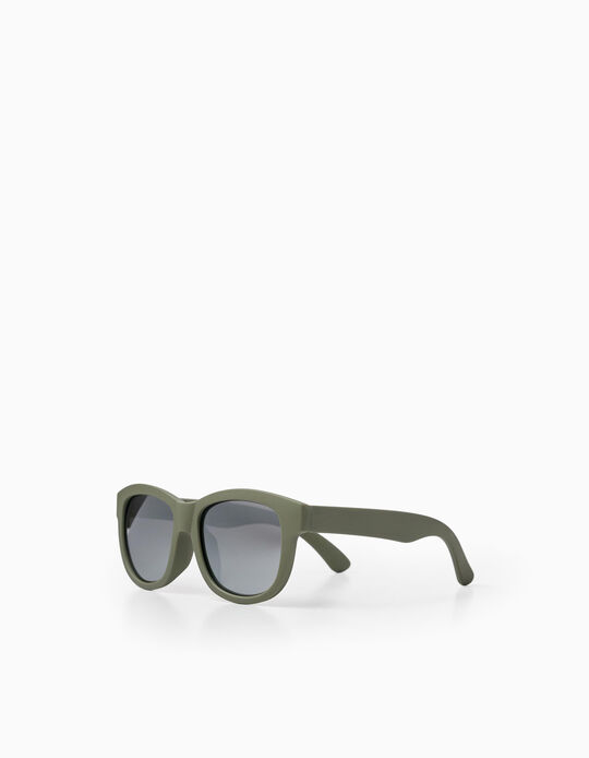 Óculos de Sol Flexíveis com Proteção UV para Menino, Verde Escuro