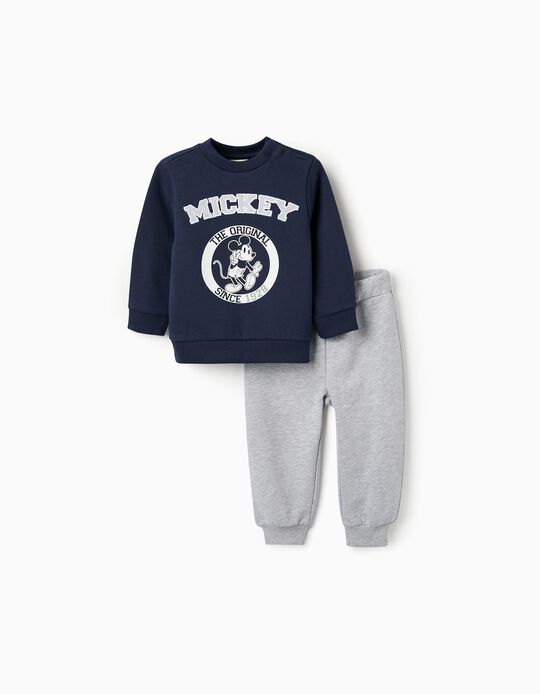 Comprar Online Sweat + Calças de Algodão para Bebé Menino 'Mickey', Azul/Cinza