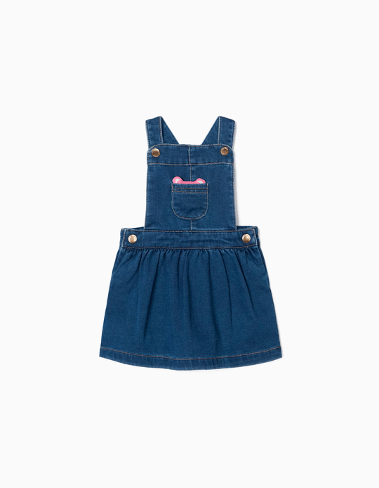 Denim Pinafore Dress for Baby Girls, Blue