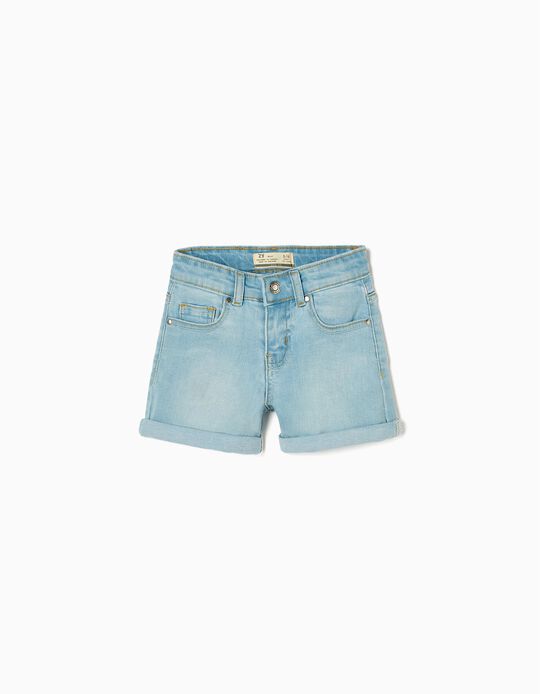 Denim Shorts for Girls 'Slim Fit', Light Blue