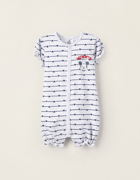 Pyjama Combi-Short en Coton pour Bébé Fille 'Minnie', Gris