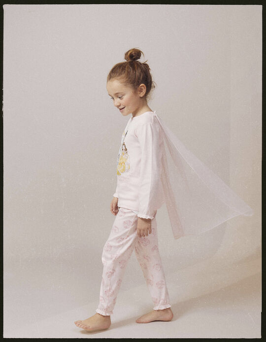 Pijama de Algodão com Capa Amovível para Menina 'Princesas da Disney', Rosa