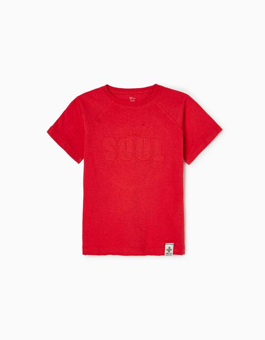T-Shirt Garçon 'Free Soul', Rouge