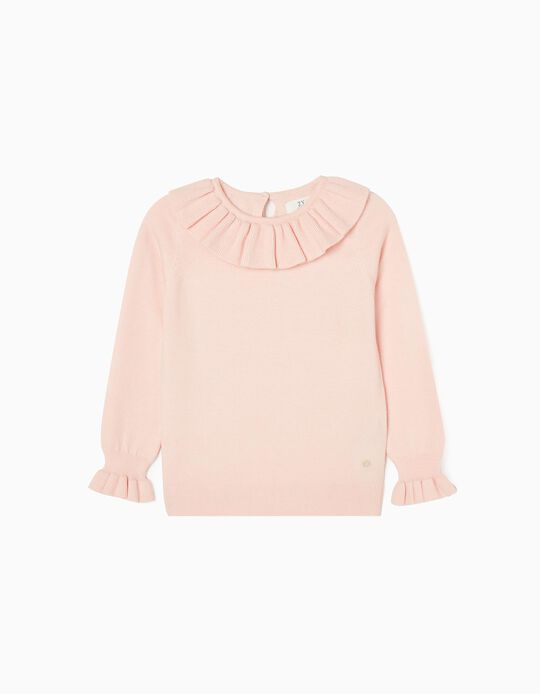 Jumper with Ruffles for Girls, Light Pink