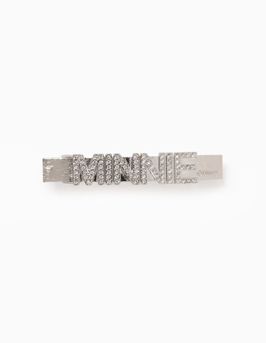 Hair Slide for Girls, 'Minnie Mouse', Silvery