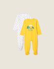 2 Sleepsuits for Baby Boys 'Mountain', Yellow/White