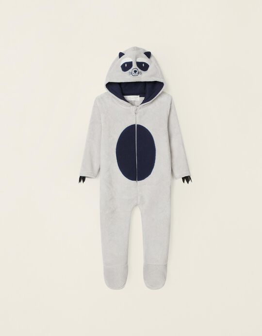 Pyjama-Combinaison Bébé Garçon 'Raccoon', Gris/Bleu