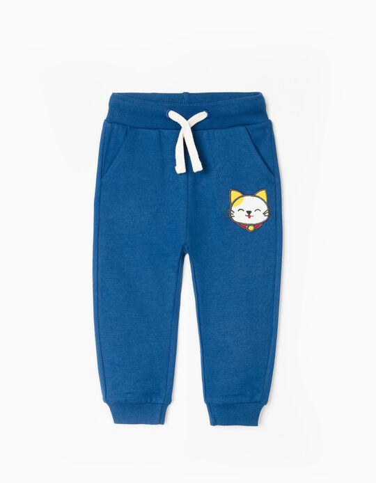 Pantalon de Sport Bébé Garçon 'Meow', Bleu 