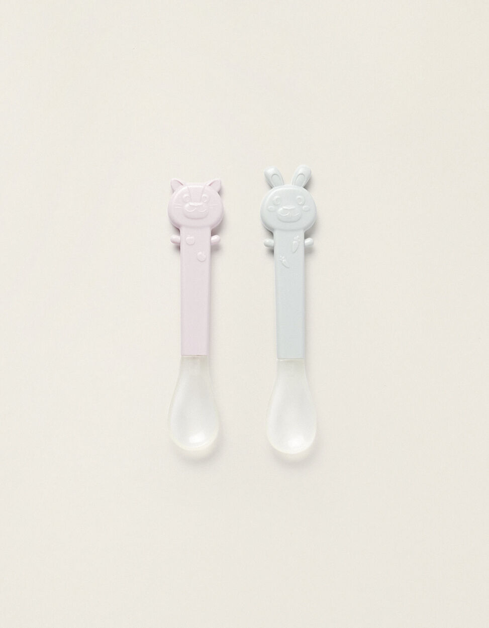 Silicone Spoon Animals Saro Mint & Pink 2 Un.
