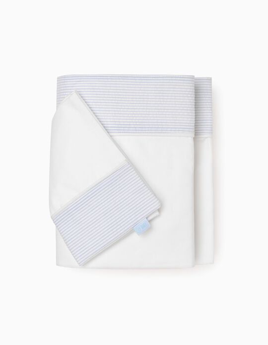 Buy Online Sheet + Pillow Case 55x90Cm Essential Blue Zy Baby