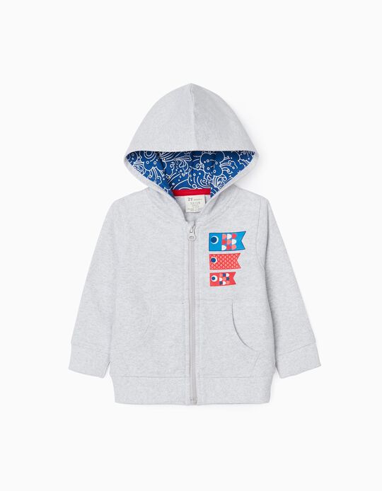 Hooded Jacket for Baby Boys, Grey