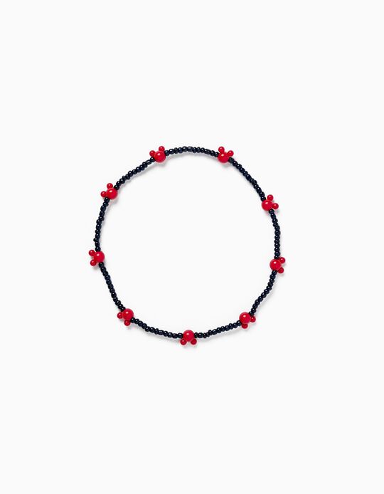 Necklace with Beads for Girls 'Minnie', Dark Blue/Red