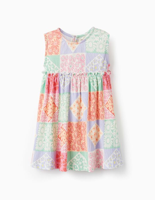 Floral Pattern Dress for Baby Girls, Multicolour