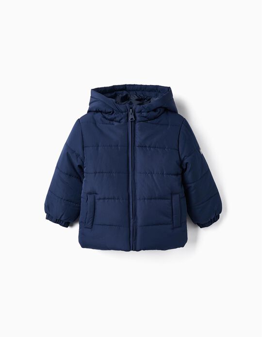 Quilted Jacket with Hood for Baby Boys 'ZY 96', Dark Blue