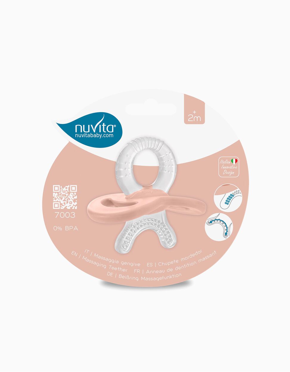 Anneau de Dentition Pastel Pink Nuvita 2 M+