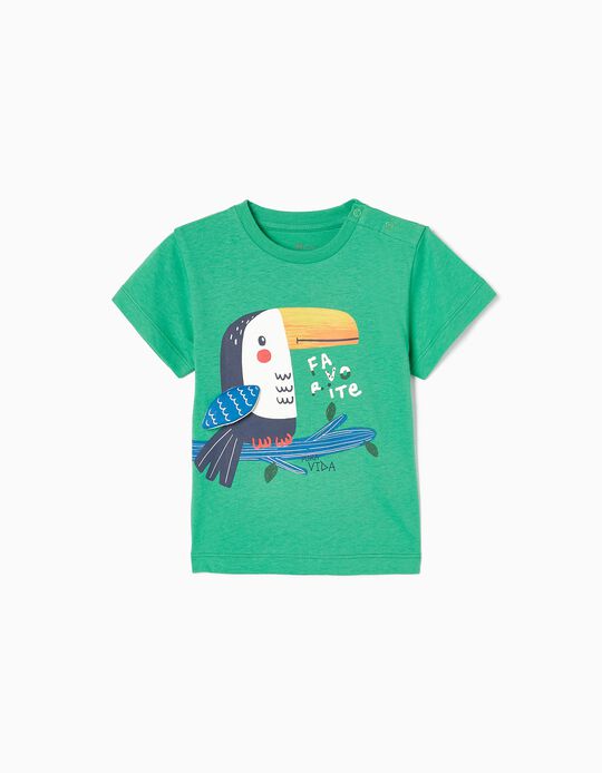 Camiseta de Algodón para Bebé Niño 'Pelícano', Verde