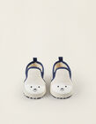 Fabric and Leather Trainers for Newborns, Beige