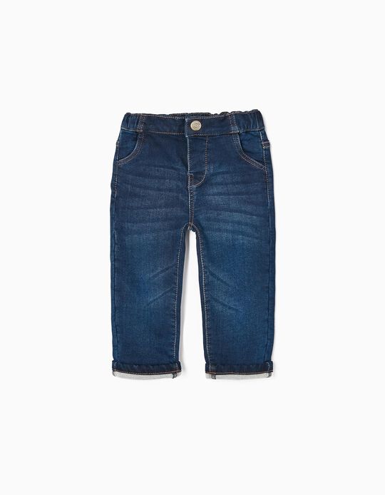 Brushed Jeans for Baby Boys, Blue