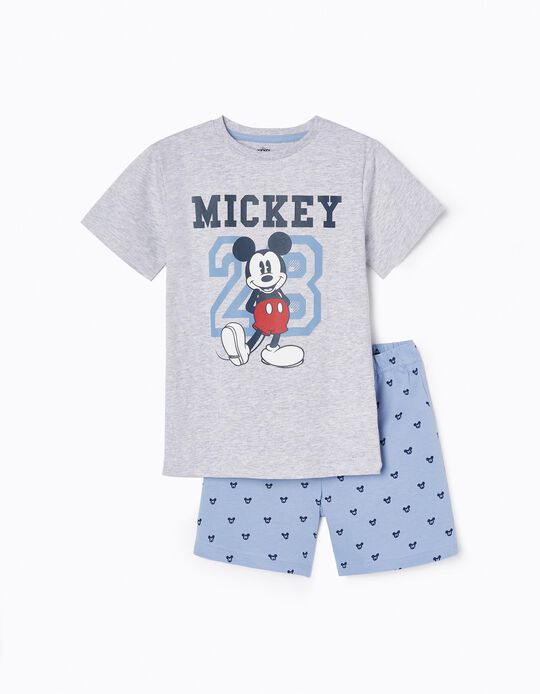 Pijama em Algodão para Menino 'Mickey', Azul/Cinza