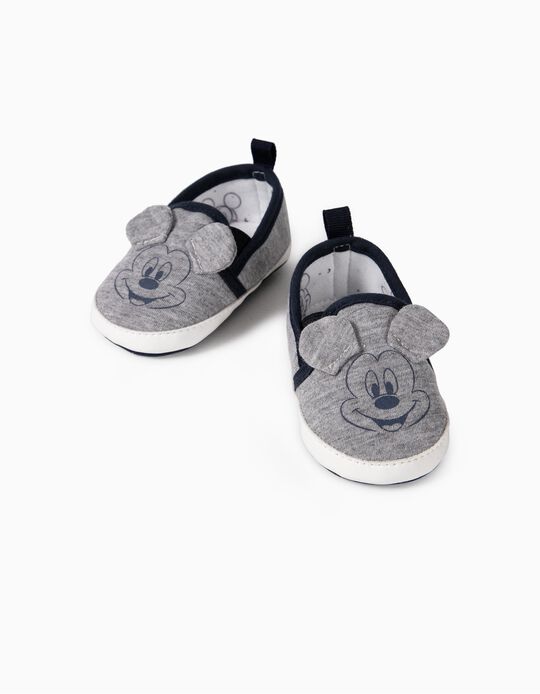 Slip-On Trainers for Newborns Baby Boys 'Mickey Mouse', Grey
